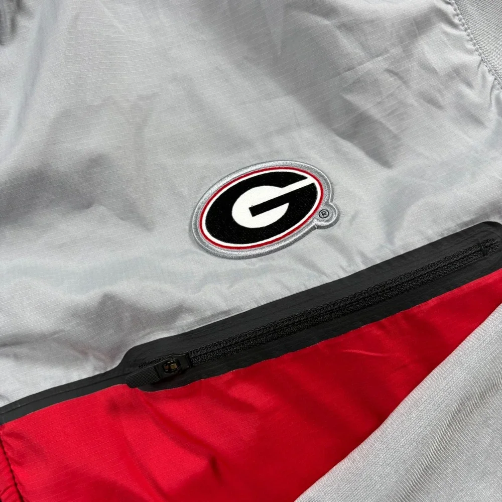 Nike Georgia Bulldogs Mens XL Grey Red Quarter Zip Windbreaker Jacket